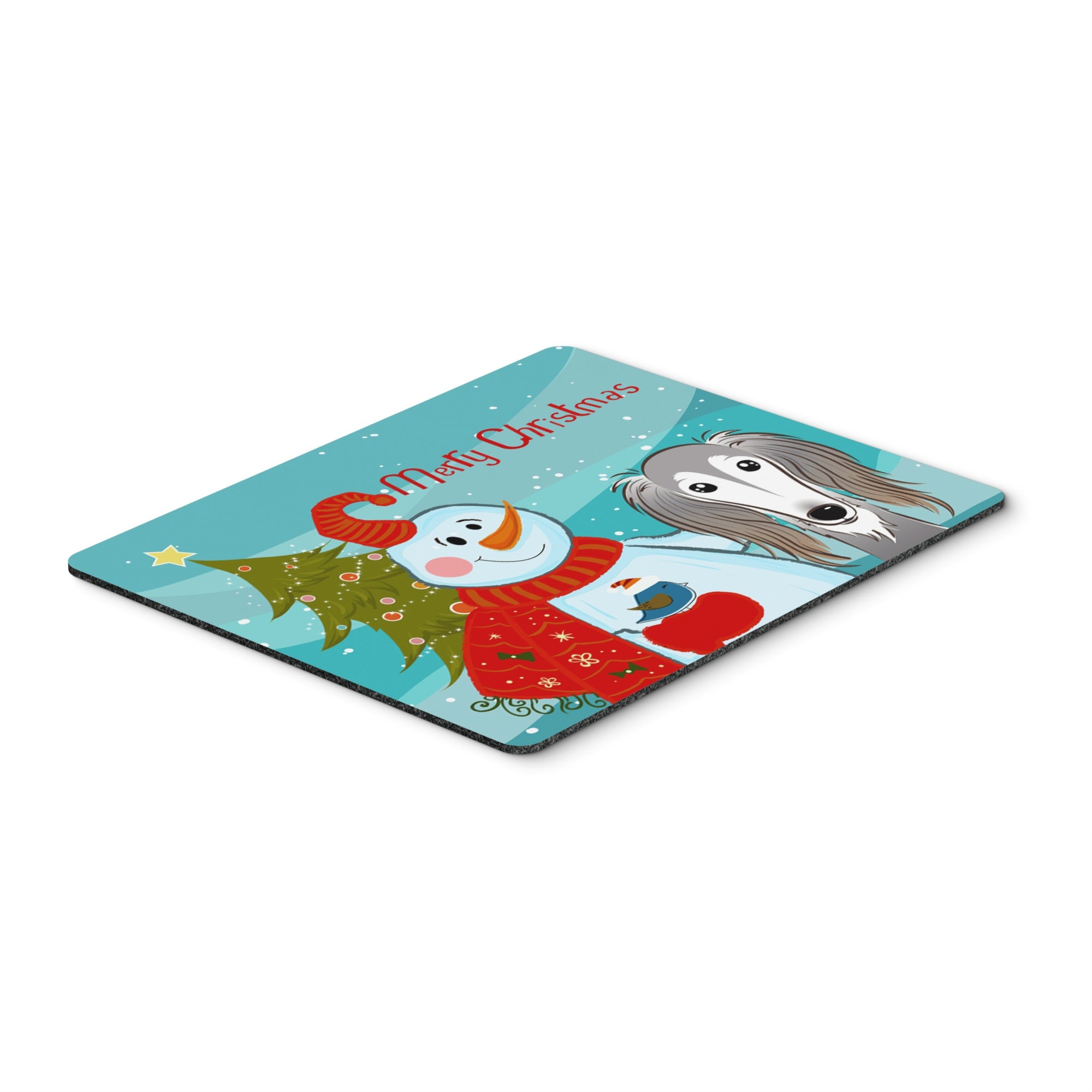 Caroline'S Treasures Snowman With Saluki Mouse Pad, Hot Pad Or Trivet, Multicolor (Bb1849Mp)