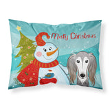 Caroline'S Treasures Bb1849Pillowcase Snowman With Saluki Fabric Standard Pillowcase, Large, Multicolor