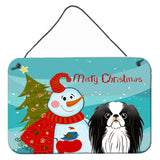 Caroline'S Treasures Snowman With Japanese Chin Wall Or Door Hanging Prints Bb1850Ds812, 8Hx12W