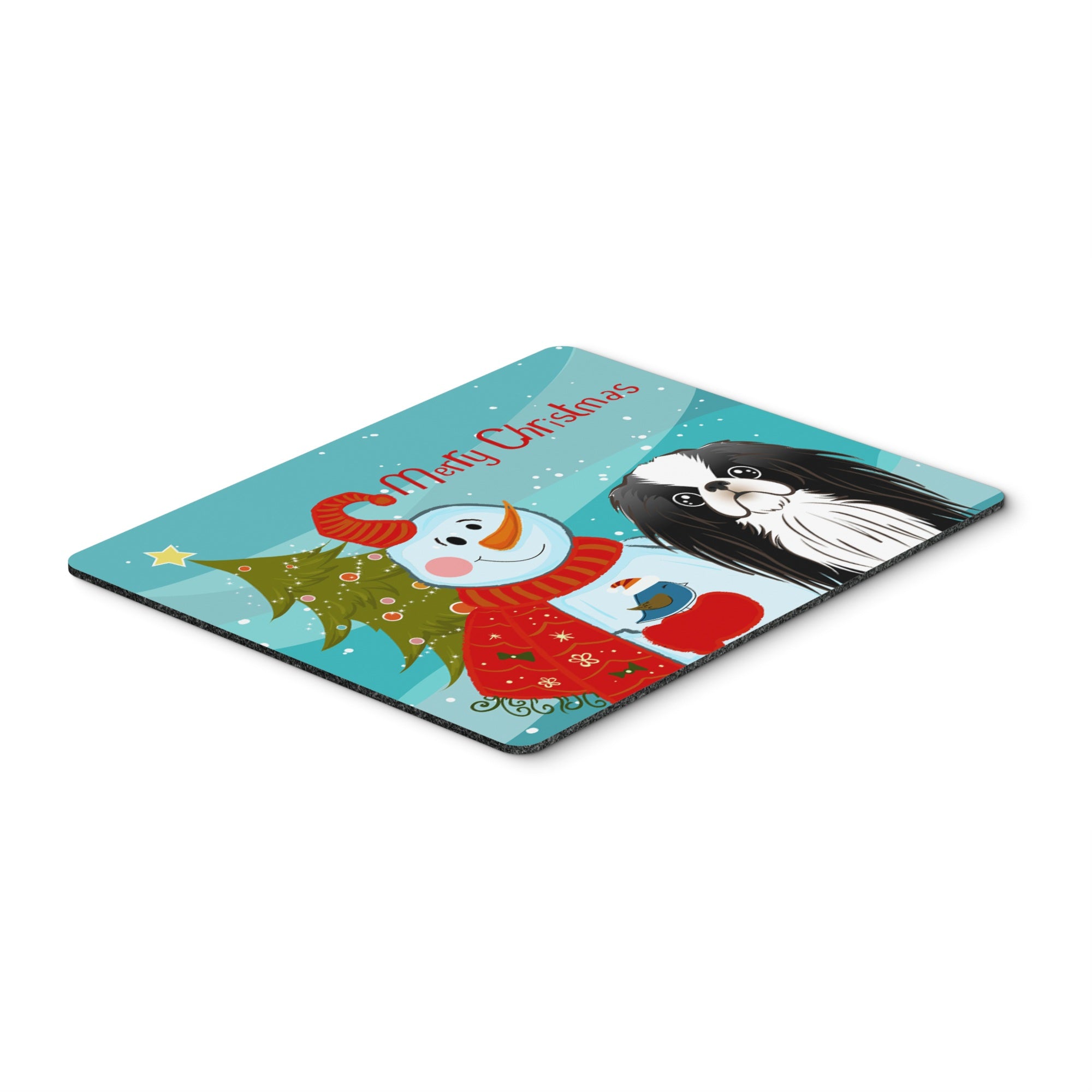 Caroline'S Treasures Snowman With Japanese Chin Mouse Pad, Hot Pad Or Trivet, Multicolor (Bb1850Mp)