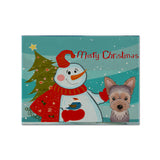 Caroline'S Treasures Bb1852Plmt Snowman With Yorkie Puppy Fabric Placemat, Multicolor