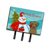 Caroline'S Treasures Bb1854Th68 Snowman With Chocolate Labrador Leash Or Key Holder, Large, Multicolor