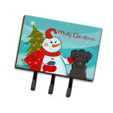 Caroline'S Treasures Bb1855Th68 Snowman With Black Labrador Leash Or Key Holder, Large, Multicolor