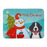 Caroline'S Treasures Snowman With Bernese Mountain Dog Floor Mat, 19 X 27, Multicolor