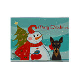Caroline'S Treasures Bb1860Plmt Snowman With Min Pin Fabric Placemat, Multicolor