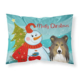 Caroline'S Treasures Bb1862Pillowcase Snowman With Sheltie Fabric Standard Pillowcase, Large, Multicolor