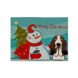 Caroline'S Treasures Bb1863Plmt Snowman With Basset Hound Fabric Placemat, Multicolor