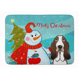 Caroline'S Treasures Snowman With Basset Hound Floor Mat, 19 X 27, Multicolor