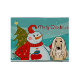 Caroline'S Treasures Bb1864Plmt Snowman With Afghan Hound Fabric Placemat, Multicolor