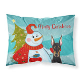 Caroline'S Treasures Bb1865Pillowcase Snowman With Doberman Fabric Standard Pillowcase, Large, Multicolor