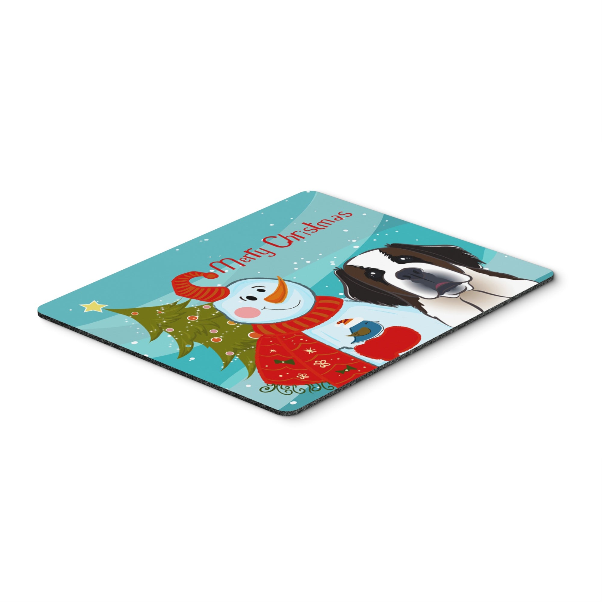 Caroline'S Treasures Snowman With Saint Bernard Mouse/Hot Pad Or Trivet, Multicolor (Bb1866Mp)