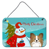 Caroline'S Treasures Snowman With Papillon Wall Or Door Hanging Prints Bb1868Ds812, 8Hx12W