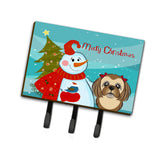 Caroline'S Treasures Bb1869Th68 Snowman With Chocolate Brown Shih Tzu Leash Or Key Holder, Large, Multicolor