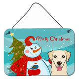 Caroline'S Treasures Snowman With Golden Retriever Wall Or Door Hanging Prints Bb1872Ds812, 8Hx12W