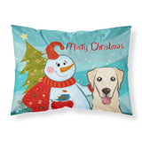 Caroline'S Treasures Bb1872Pillowcase Snowman With Golden Retriever Fabric Standard Pillowcase, Large, Multicolor