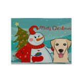 Caroline'S Treasures Bb1872Plmt Snowman With Golden Retriever Fabric Placemat, Multicolor