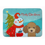 Caroline'S Treasures Snowman With Chocolate Brown Poodle Floor Mat, 19 X 27, Multicolor
