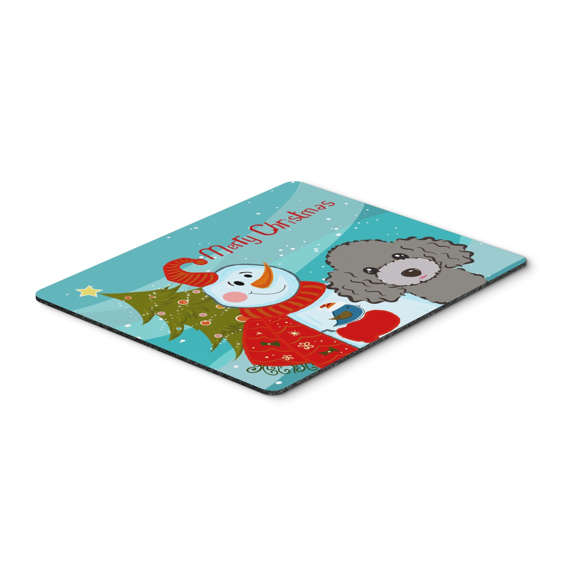 Caroline'S Treasures Snowman With Silver Gray Poodle Mouse/Hot Pad Or Trivet, Multicolor (Bb1879Mp)