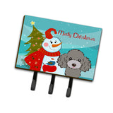 Caroline'S Treasures Bb1879Th68 Snowman With Silver Gray Poodle Leash Or Key Holder, Large, Multicolor