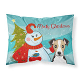 Caroline'S Treasures Bb1881Pillowcase Snowman With Jack Russell Terrier Fabric Standard Pillowcase, Large, Multicolor