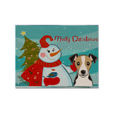 Caroline'S Treasures Bb1881Plmt Snowman With Jack Russell Terrier Fabric Placemat, Multicolor