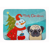Caroline'S Treasures Snowman With Fawn Pug Floor Mat, 19 X 27, Multicolor