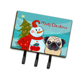 Caroline'S Treasures Bb1882Th68 Snowman With Fawn Pug Leash Or Key Holder, Large, Multicolor