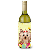 Caroline'S Treasures Bb1886Literk Yorkie Yorkshire Terrier Easter Egg Hunt Wine Bottle Hugger Koozie, 750Ml, Multicolo