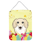 Caroline'S Treasures Longhair Creme Dachshund Easter Egg Hunt Wall Or Door Hanging Prints Bb1894Ds1216, 16Hx12W, Multicolor
