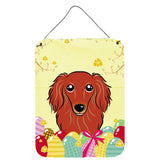 Caroline'S Treasures Longhair Red Dachshund Easter Egg Hunt Wall Or Door Hanging Prints Bb1896Ds1216, 16Hx12W, Multicolor