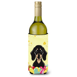 Caroline'S Treasures Bb1897Literk Smooth Black And Tan Dachshund Easter Egg Hunt Wine Bottle Hugger Koozie, 750Ml, Mul