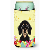 Caroline'S Treasures Bb1897Tbc Smooth Black And Tan Dachshund Easter Egg Hunt Tall Boy Hugger Koozie, Multicolor