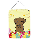 Caroline'S Treasures Chocolate Labrador Easter Egg Hunt Wall Or Door Hanging Prints Bb1916Ds1216, 16Hx12W, Multicolor