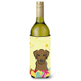 Caroline'S Treasures Bb1916Literk Chocolate Labrador Easter Egg Hunt Wine Bottle Hugger Koozie, 750Ml, Multicolor