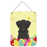 Caroline'S Treasures Black Labrador Easter Egg Hunt Wall Or Door Hanging Prints Bb1917Ds1216, 16Hx12W, Multicolor