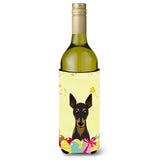 Caroline'S Treasures Bb1922Literk Min Pin Easter Egg Hunt Wine Bottle Hugger Koozie, 750Ml, Multicolor