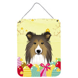 Caroline'S Treasures Sheltie Easter Egg Hunt Wall Or Door Hanging Prints Bb1924Ds1216, 16Hx12W, Multicolor