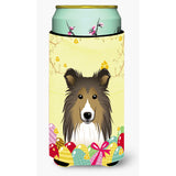 Caroline'S Treasures Bb1924Tbc Sheltie Easter Egg Hunt Tall Boy Hugger Koozie, Multicolor