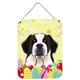 Caroline'S Treasures Saint Bernard Easter Egg Hunt Wall Or Door Hanging Prints Bb1928Ds1216, 16Hx12W, Multicolor