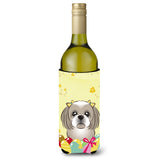 Caroline'S Treasures Bb1932Literk Gray Silver Shih Tzu Easter Egg Hunt Wine Bottle Hugger Koozie, 750Ml, Multicolor