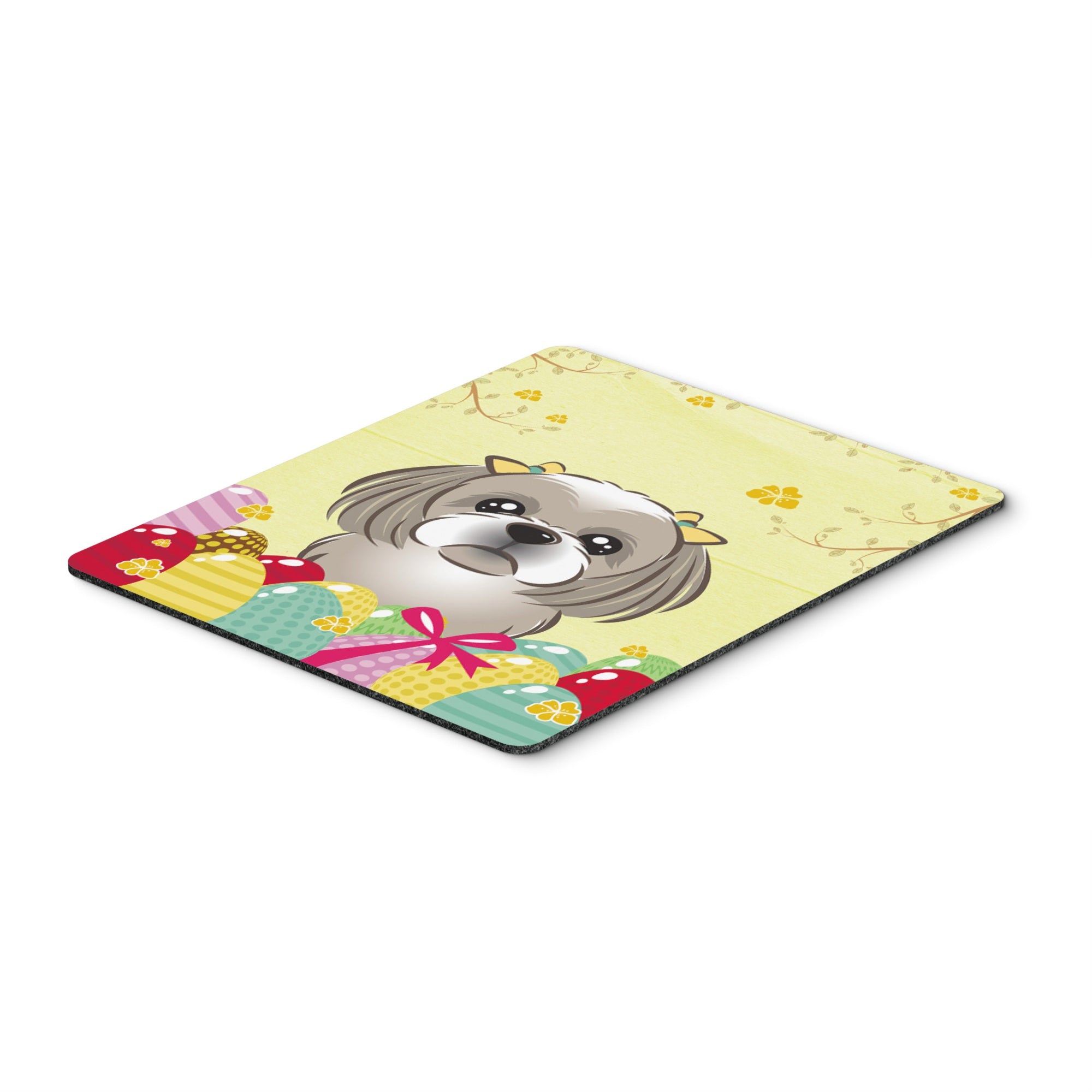 Caroline'S Treasures Gray Silver Shih Tzu Easter Egg Hunt Mouse Pad, Hot Pad Or Trivet, Multicolor (Bb1932Mp)