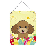 Caroline'S Treasures Chocolate Brown Poodle Easter Egg Hunt Wall Or Door Hanging Prints Bb1938Ds1216, 16Hx12W, Multicolor