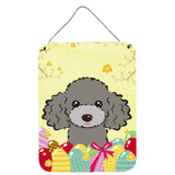 Caroline'S Treasures Silver Gray Poodle Easter Egg Hunt Wall Or Door Hanging Prints Bb1941Ds1216, 16Hx12W, Multicolor
