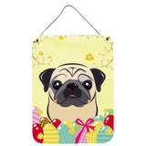 Caroline'S Treasures Fawn Pug Easter Egg Hunt Wall Or Door Hanging Prints Bb1944Ds1216, 16Hx12W, Multicolor