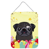 Caroline'S Treasures Black Pug Easter Egg Hunt Wall Or Door Hanging Prints Bb1945Ds1216, 16Hx12W, Multicolor