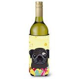 Caroline'S Treasures Bb1945Literk Black Pug Easter Egg Hunt Wine Bottle Hugger Koozie, 750Ml, Multicolor