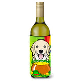 Caroline'S Treasures Bb1949Literk Golden Retriever St. Patrick'S Day Wine Bottle Hugger Koozie, 750Ml, Multicolor