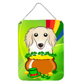 Caroline'S Treasures Longhair Creme Dachshund St. Patrick'S Day Wall Or Door Hanging Prints Bb1956Ds1216, 16Hx12W, Multicolor,