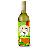 Caroline'S Treasures Bb1956Literk Longhair Crme Dachshund St. Patrick'S Day Wine Bottle Hugger Koozie, 750Ml, Multicol