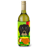 Caroline'S Treasures Bb1957Literk Longhair Black And Tan Dachshund St. Patrick'S Day Wine Bottle Hugger Koozie, 750Ml,